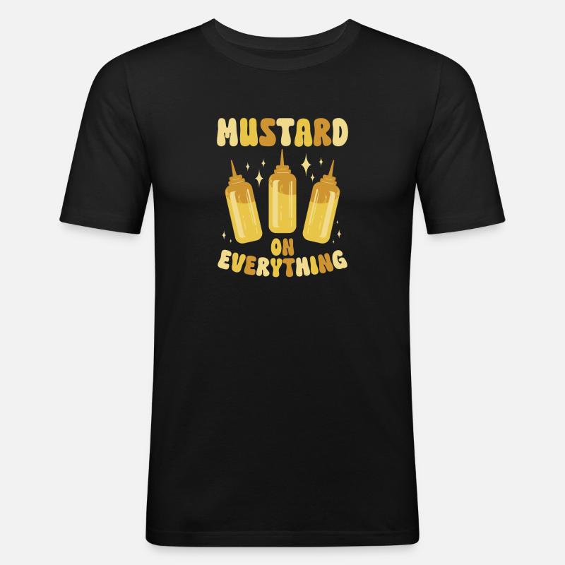 Senf Mustard - Männer Slim Fit T-Shirt - Schwarz