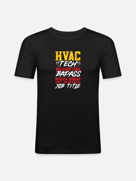 Heating, Air Conditioning, Ventilation, Technician - Men's Slim Fit T-Shirt - black