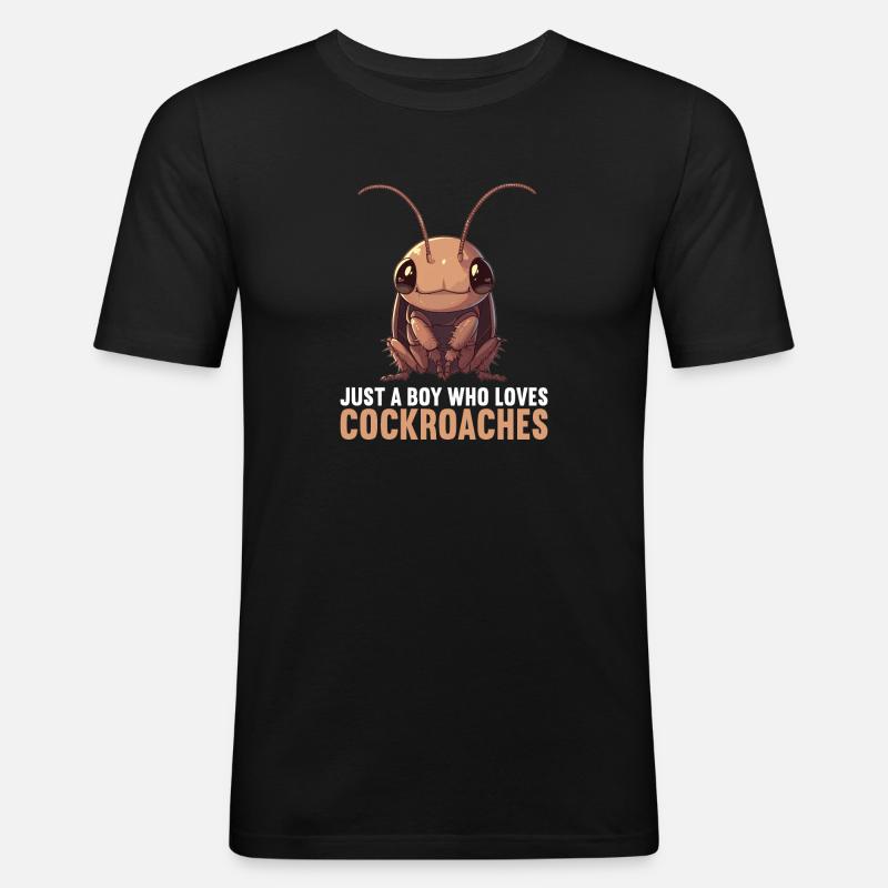 cafards cafards cafards cafard - T-shirt près du corps Homme - noir