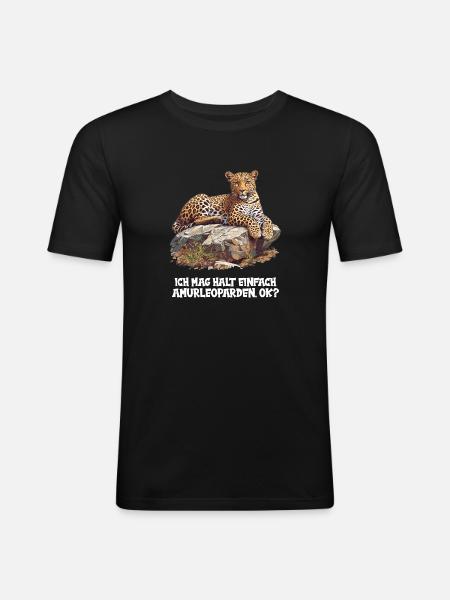 Amur Leopard Amurleoparden Amurleopard - Men's Slim Fit T-Shirt - black