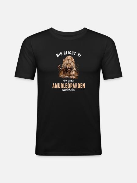 Amur Leopard Amurleoparden Amurleopard - Men's Slim Fit T-Shirt - black