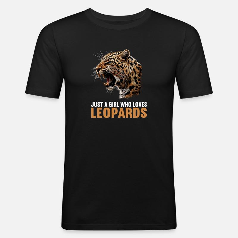 Léopard léopard - T-shirt près du corps Homme - noir