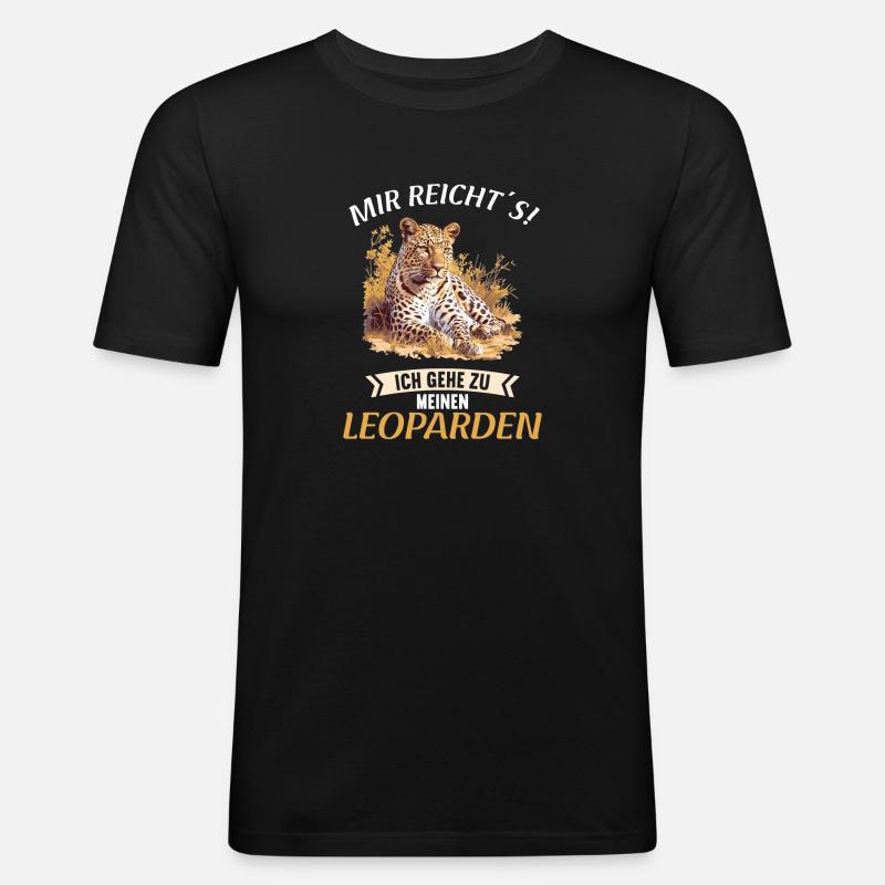 Léopard léopard - T-shirt près du corps Homme - noir