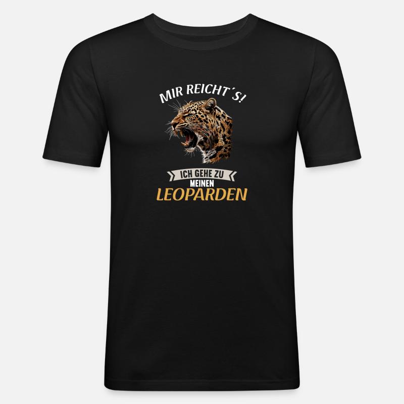 Léopard léopard - T-shirt près du corps Homme - noir