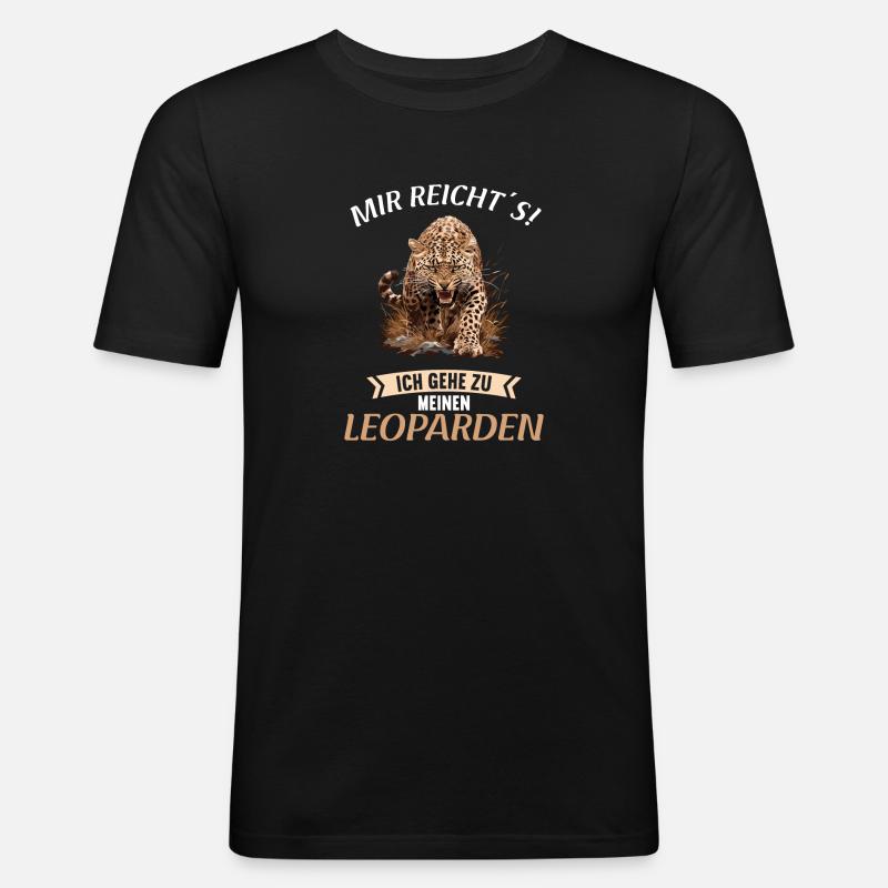 Leoparden Leopard - Männer Slim Fit T-Shirt - Schwarz