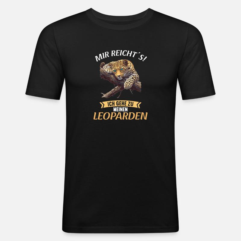 Léopard léopard - T-shirt près du corps Homme - noir