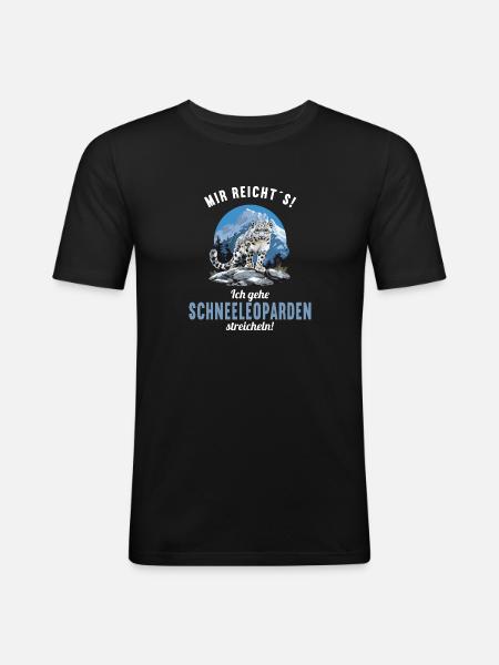 Snow Leopard Schneeleoparden Schneeleopard - Men's Slim Fit T-Shirt - black