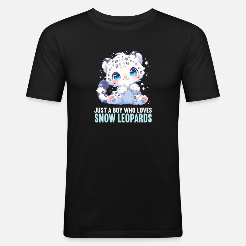 Snow Leopard Schneeleoparden Schneeleopard - Men's Slim Fit T-Shirt - black