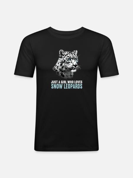 Snow Leopard Schneeleoparden Schneeleopard - Men's Slim Fit T-Shirt - black