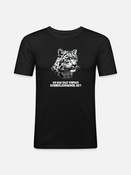 Snow Leopard Schneeleoparden Schneeleopard - Men's Slim Fit T-Shirt - black