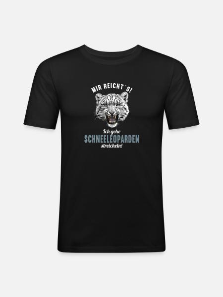 Snow Leopard Schneeleoparden Schneeleopard - Men's Slim Fit T-Shirt - black