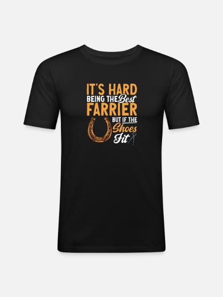 Farrier Horseshoe Horseshoeing - Men's Slim Fit T-Shirt - black