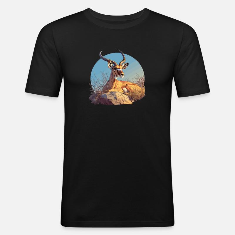 Antelope Antilopen Antilope - Männer Slim Fit T-Shirt - Schwarz