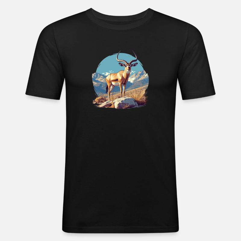 Antelope Antilopen Antilope - Männer Slim Fit T-Shirt - Schwarz