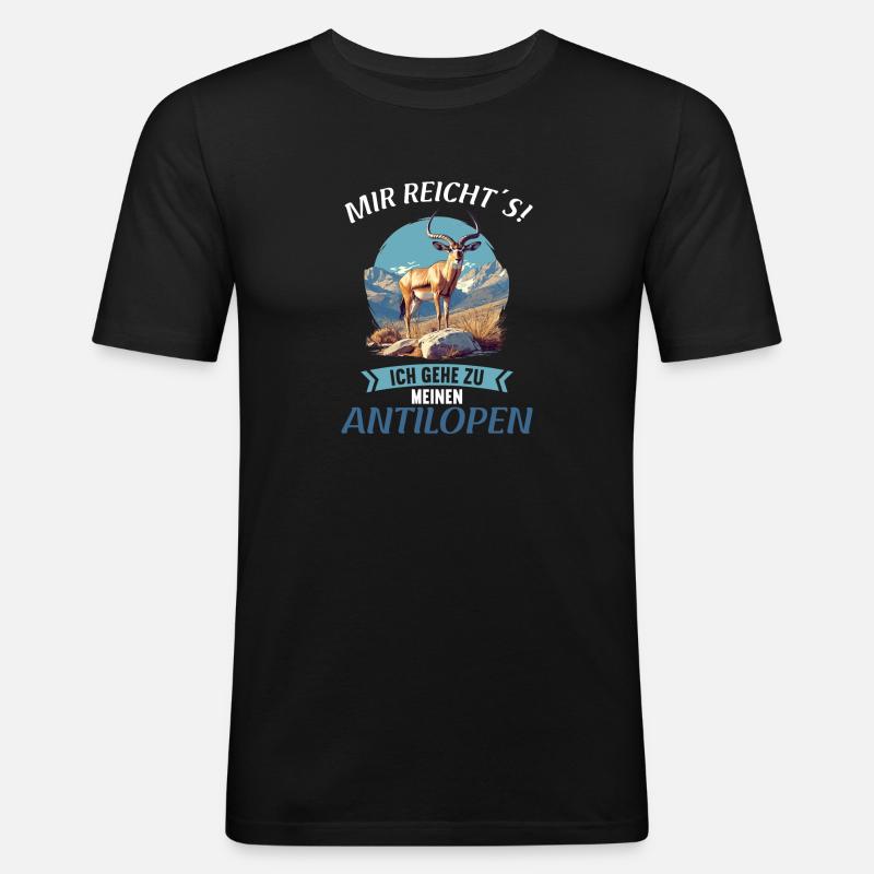 Antelope Antilopen Antilope - Männer Slim Fit T-Shirt - Schwarz