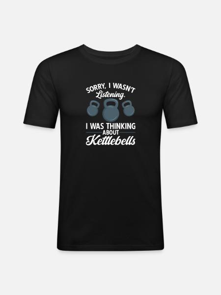Kettlebell Workout Fitness Training - Men's Slim Fit T-Shirt - black