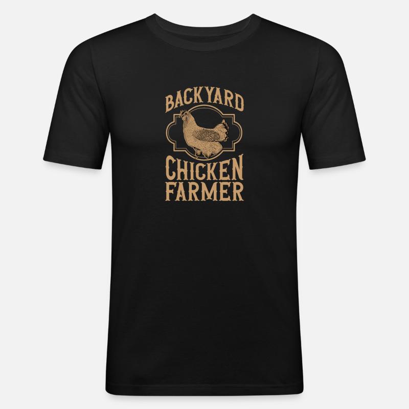 Hühnerzüchter Hahn Henne Hinterhof Hühner - Männer Slim Fit T-Shirt - Schwarz