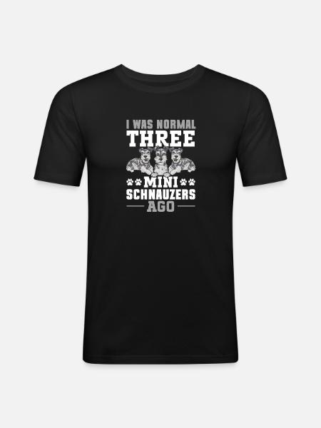 Zwergschnauzer Hund Schnauzer - Männer Slim Fit T-Shirt - Schwarz