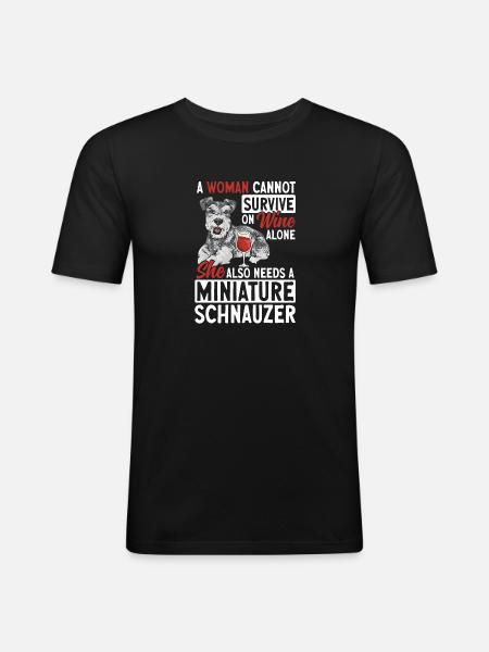 Miniature Schnauzer Dog Schnauzer - Men's Slim Fit T-Shirt - black