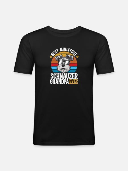 Miniature Schnauzer Dog Schnauzer - Men's Slim Fit T-Shirt - black