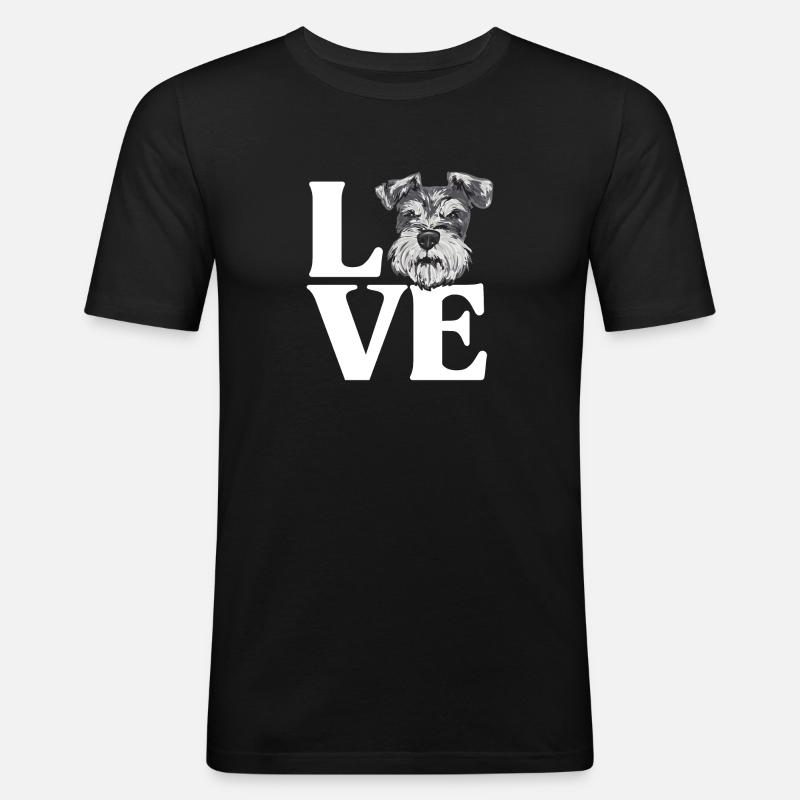 Zwergschnauzer Hund Schnauzer - Männer Slim Fit T-Shirt - Schwarz