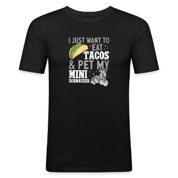 Schnauzer nain Chien Schnauzer - T-shirt près du corps Homme - noir - Devant - Nik (191cm)