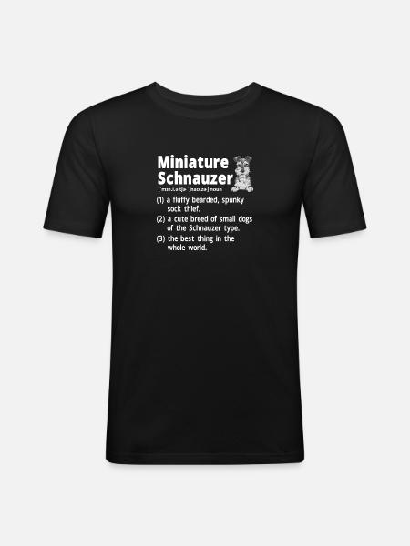 Zwergschnauzer Hund Schnauzer - Männer Slim Fit T-Shirt - Schwarz