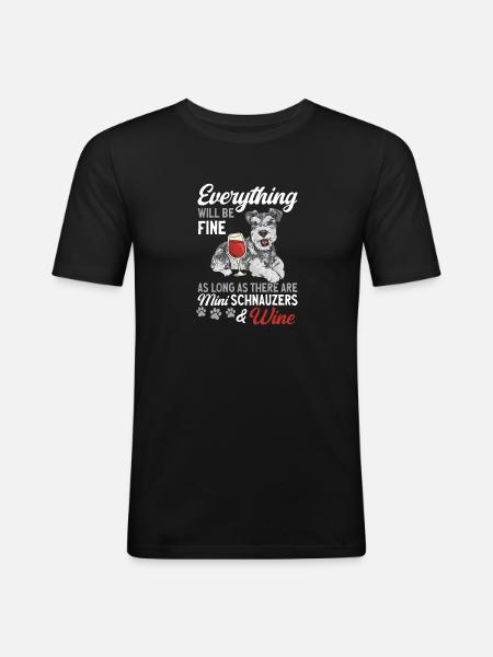 Schnauzer nain Chien Schnauzer - T-shirt près du corps Homme - noir