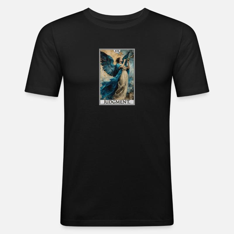 Tarotkarten Tarotkarte 20 Judgment Gericht - Männer Slim Fit T-Shirt - Schwarz