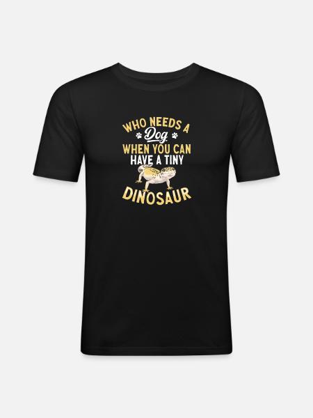 Leopard Gecko Reptile Pet Gecko - Men's Slim Fit T-Shirt - black