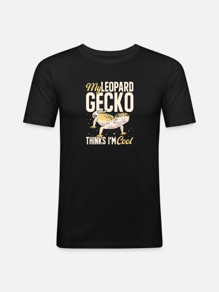Leopard Gecko Reptile Pet Gecko - Men's Slim Fit T-Shirt - black