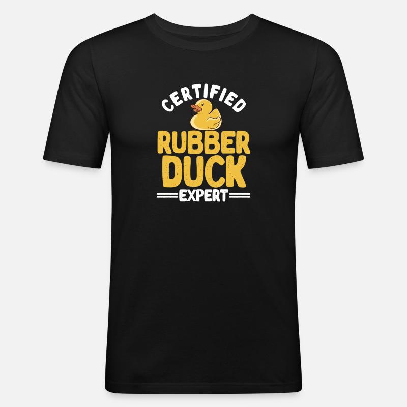Quietscheentchen Quietscheente Gummiente - Männer Slim Fit T-Shirt - Schwarz
