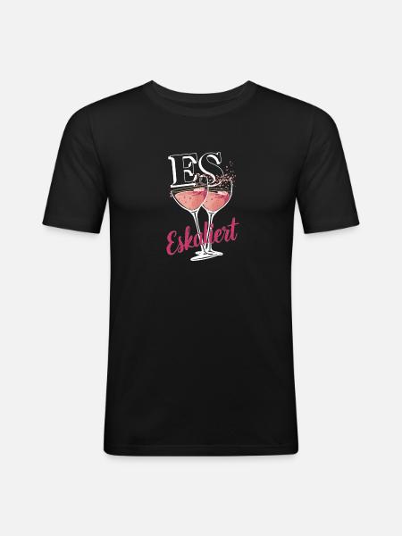 It's escalating anyway! – Happy glass - Men's Slim Fit T-Shirt - black