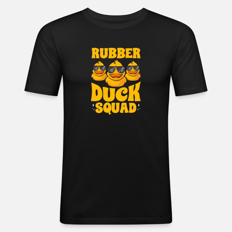 Quietscheentchen Quietscheente Gummiente - Männer Slim Fit T-Shirt - Schwarz