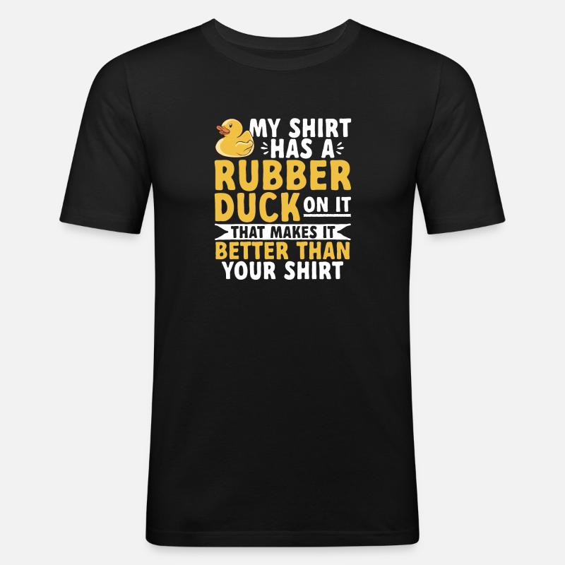 Quietscheentchen Quietscheente Gummiente - Männer Slim Fit T-Shirt - Schwarz