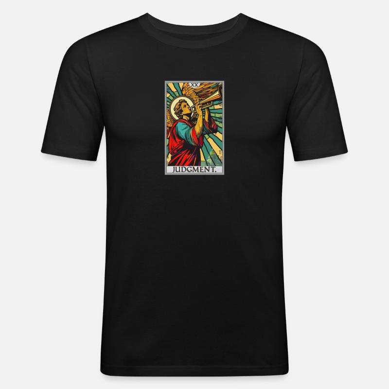 Tarotkarten Tarotkarte 20 Judgment Gericht - Männer Slim Fit T-Shirt - Schwarz