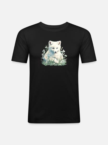 Arctic Fox Polarfüchse Polarfuchs - Men's Slim Fit T-Shirt - black