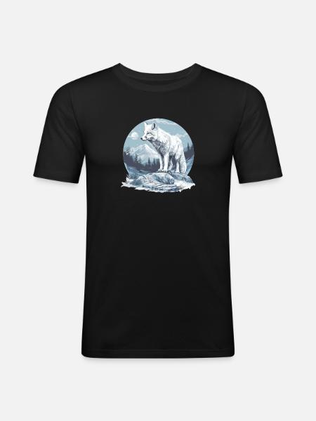 Arctic Fox Polarfüchse Polarfuchs - Men's Slim Fit T-Shirt - black