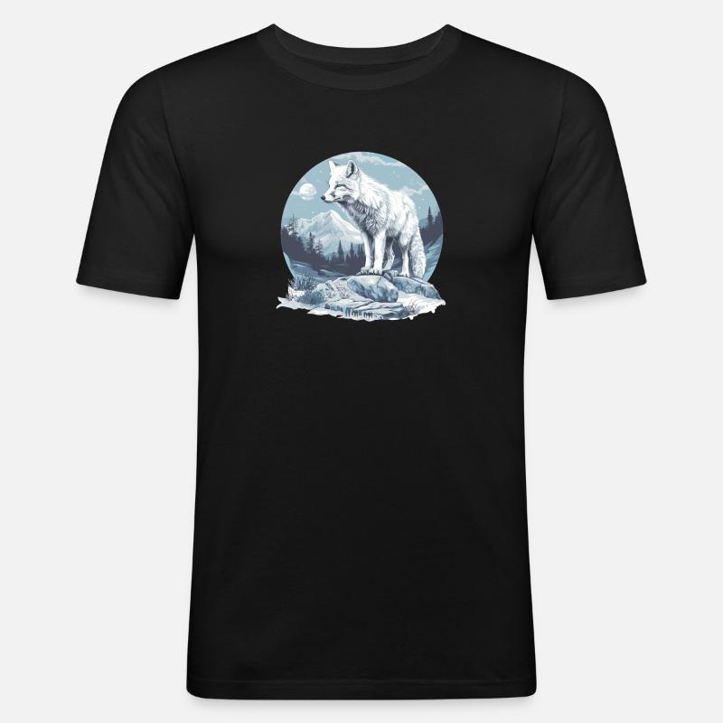 Arctic Fox Polarfüchse Polarfuchs - Men's Slim Fit T-Shirt - black