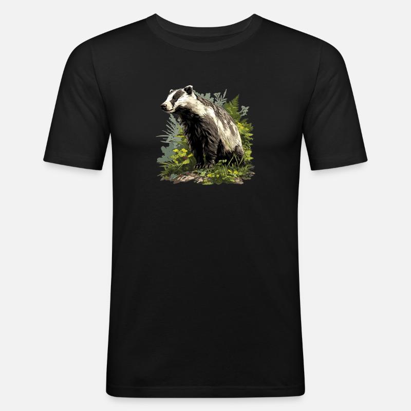 Badger Dachse Dachs - Männer Slim Fit T-Shirt - Schwarz