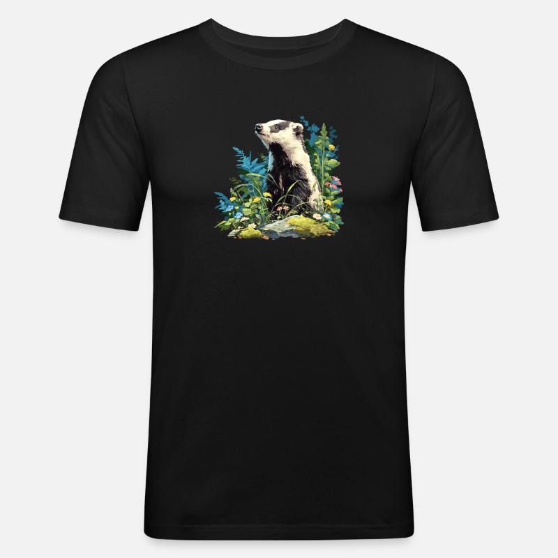 Badger Dachse Dachs - Männer Slim Fit T-Shirt - Schwarz