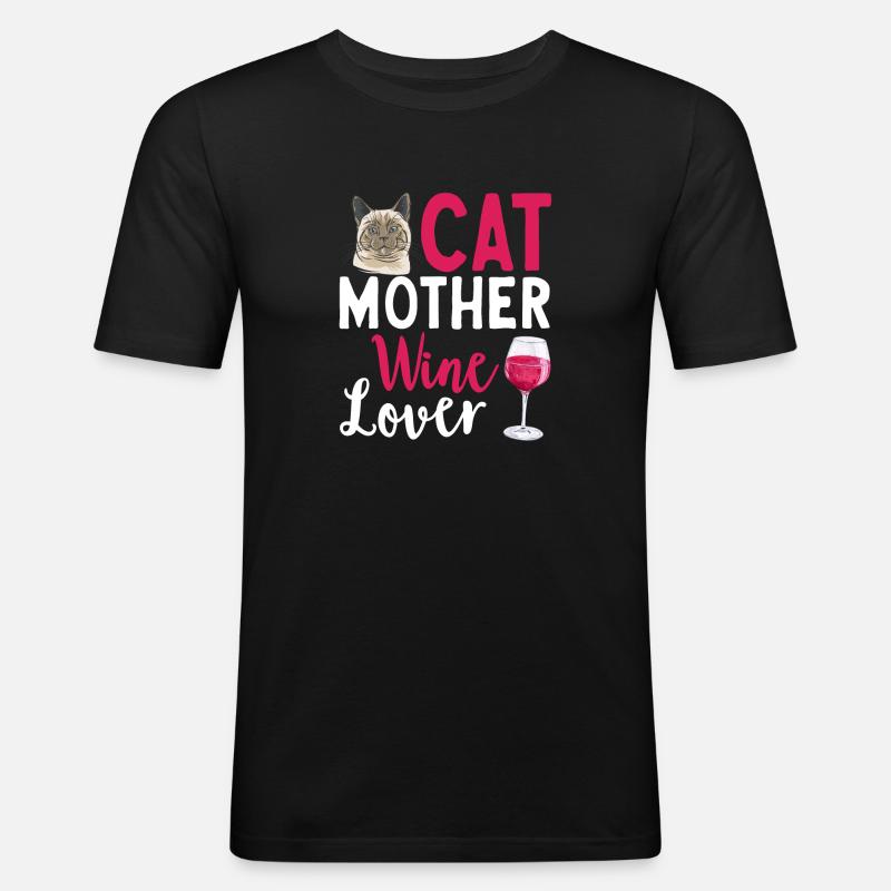 Siamkatze Katze Siamese - Männer Slim Fit T-Shirt - Schwarz