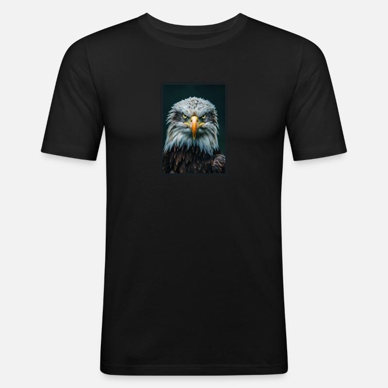 Bald Eagle Weißkopfseeadler - Männer Slim Fit T-Shirt - Schwarz