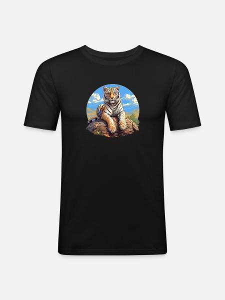 Bengal Tiger King Tiger - Men's Slim Fit T-Shirt - black