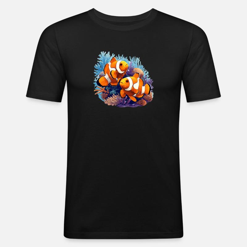 Clownfish Clownfische Clownfisch - Männer Slim Fit T-Shirt - Schwarz