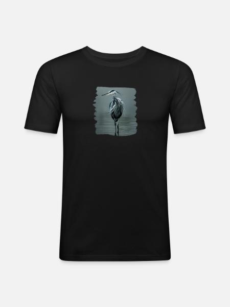 Heron Reiher - Men's Slim Fit T-Shirt - black