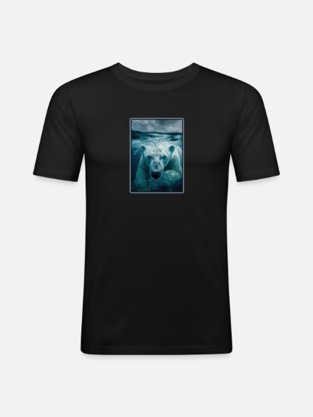 Polar Bear Eisbären Eisbär - Männer Slim Fit T-Shirt - Schwarz