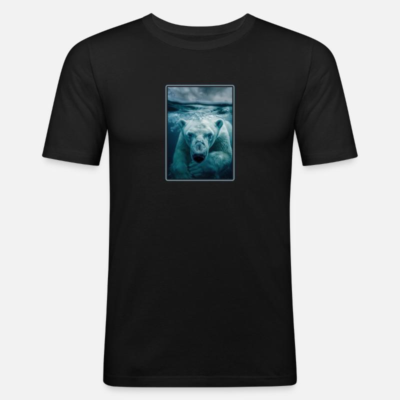 Polar Bear Eisbären Eisbär - Männer Slim Fit T-Shirt - Schwarz
