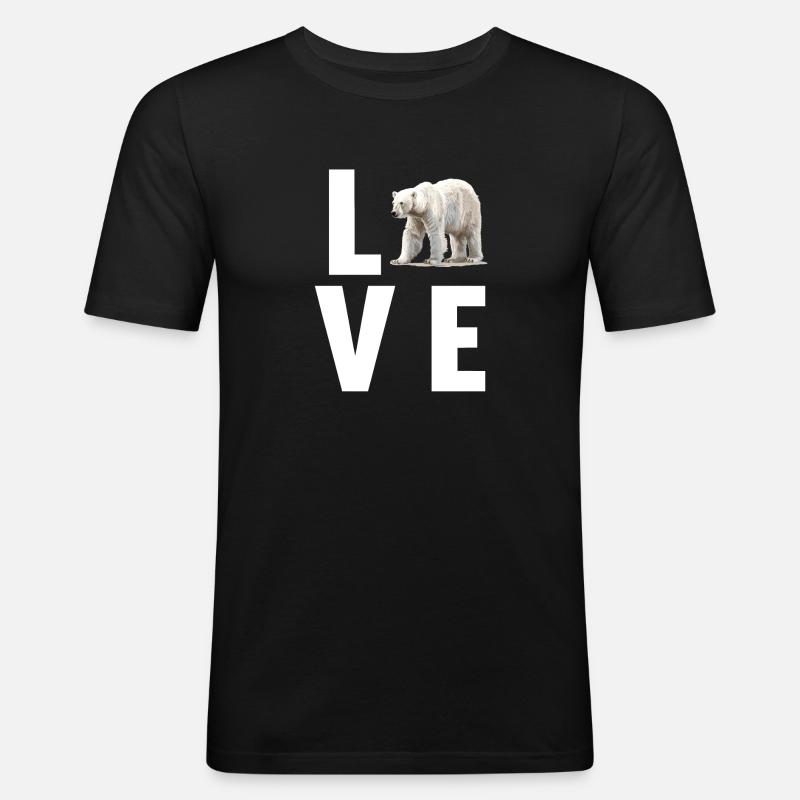 Polar Bear Eisbären Eisbär - Männer Slim Fit T-Shirt - Schwarz