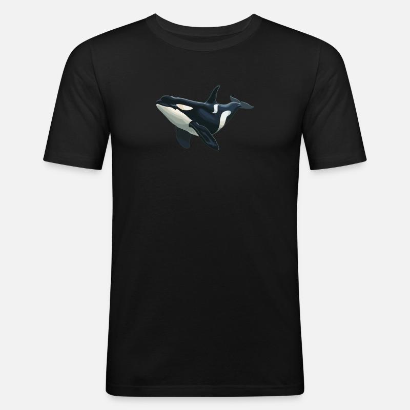 Orcas Orca - Männer Slim Fit T-Shirt - Schwarz